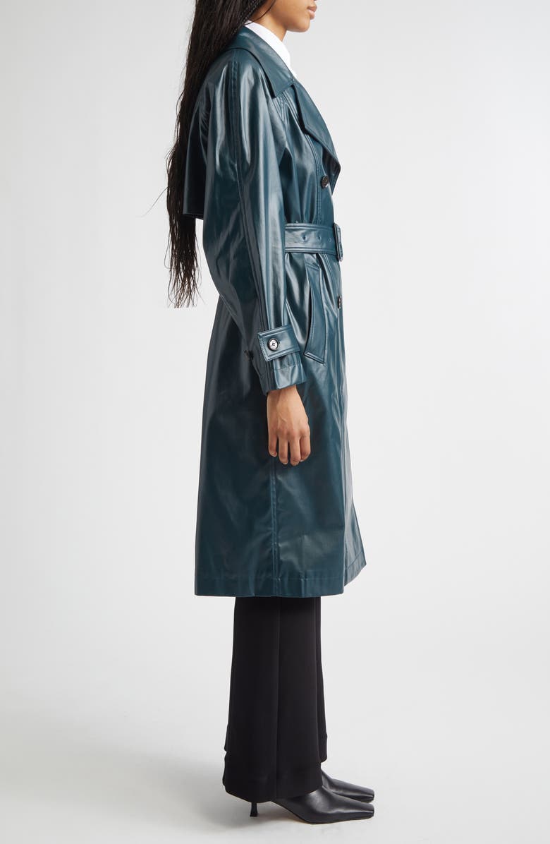 Proenza Schouler Benedetta Coated Cotton Trench Coat, Alternate, color, Bottle Green