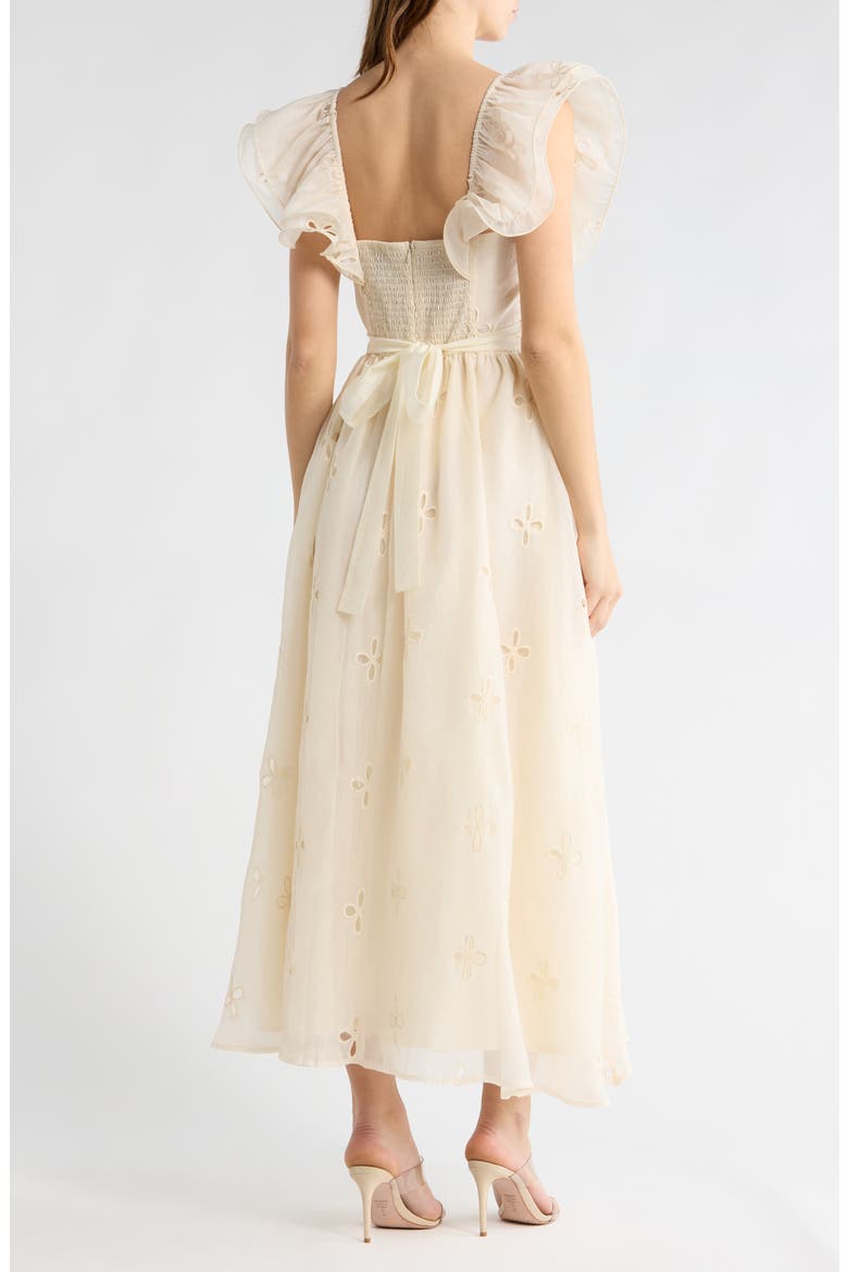 Miley Ruffle Cap Sleeve Maxi Dress, Alternate, color, IVORY