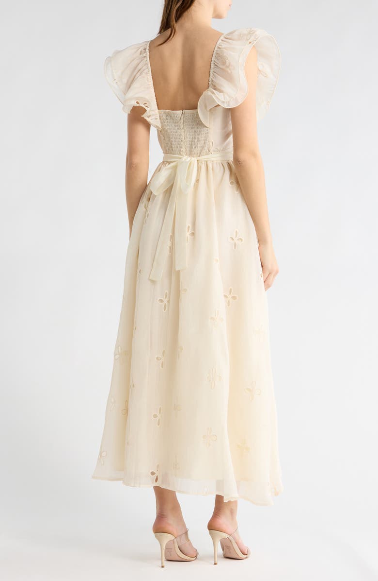 Love By Design Miley Ruffle Cap Sleeve Maxi Dress, Alternate, color, Ivory