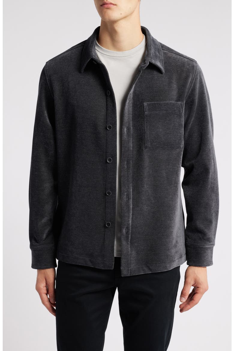 Topcon Corduroy Overshirt, Main, color, CHARCOAL