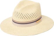San Diego Hat Perforated Ribbon Trim Straw Fedora
