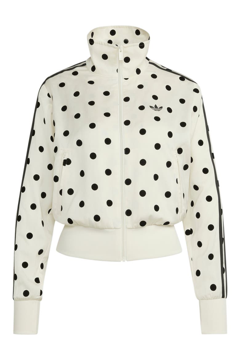 Firebird Polka Dot Satin Track Jacket, Alternate, color, OWHITE
