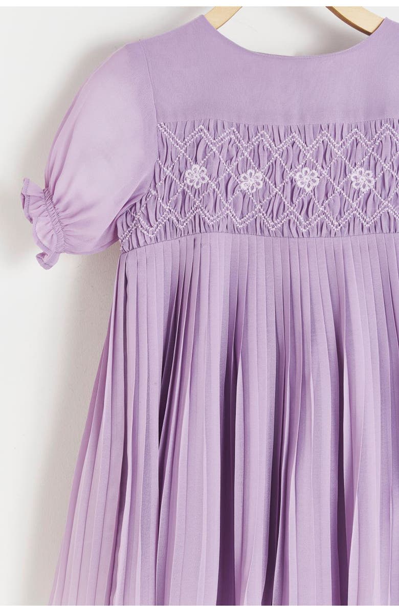 Babycottons Premium Cotton Poppy Pleated Dress, Alternate, color, Purple