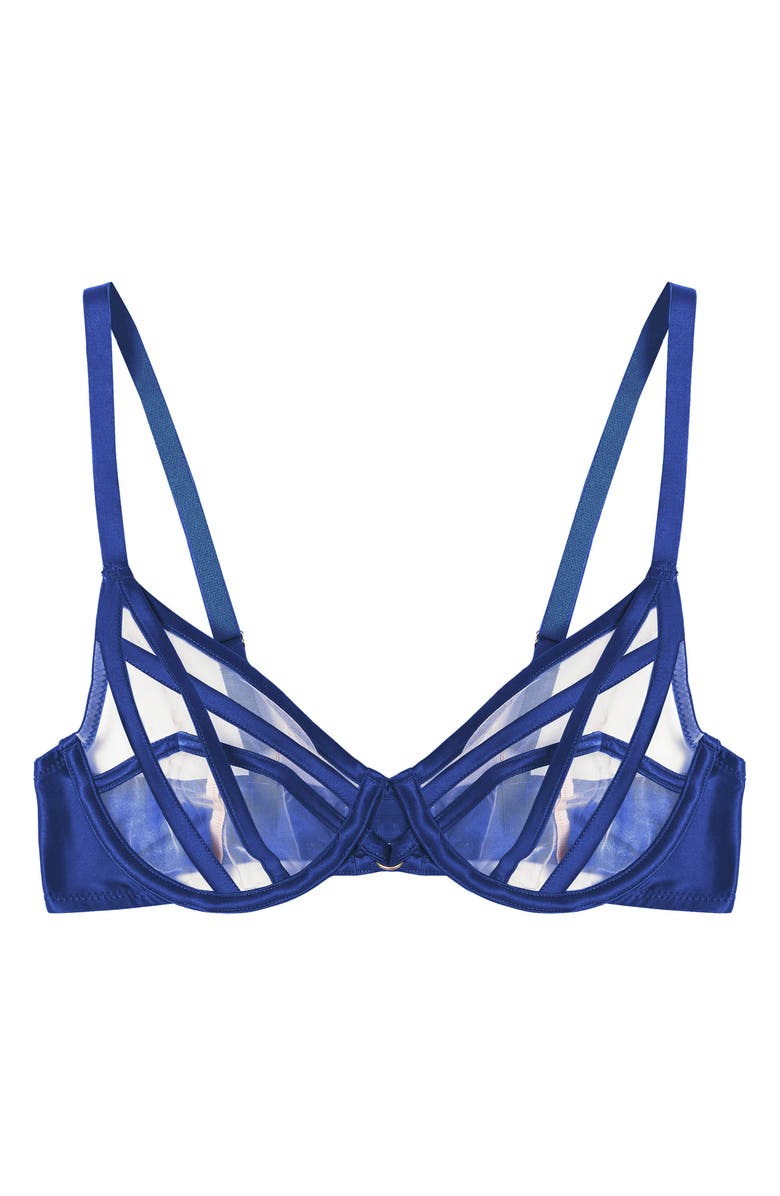 Playful Promises Ramona Illusion Mesh Underwire Plunge Bra, Alternate, color,