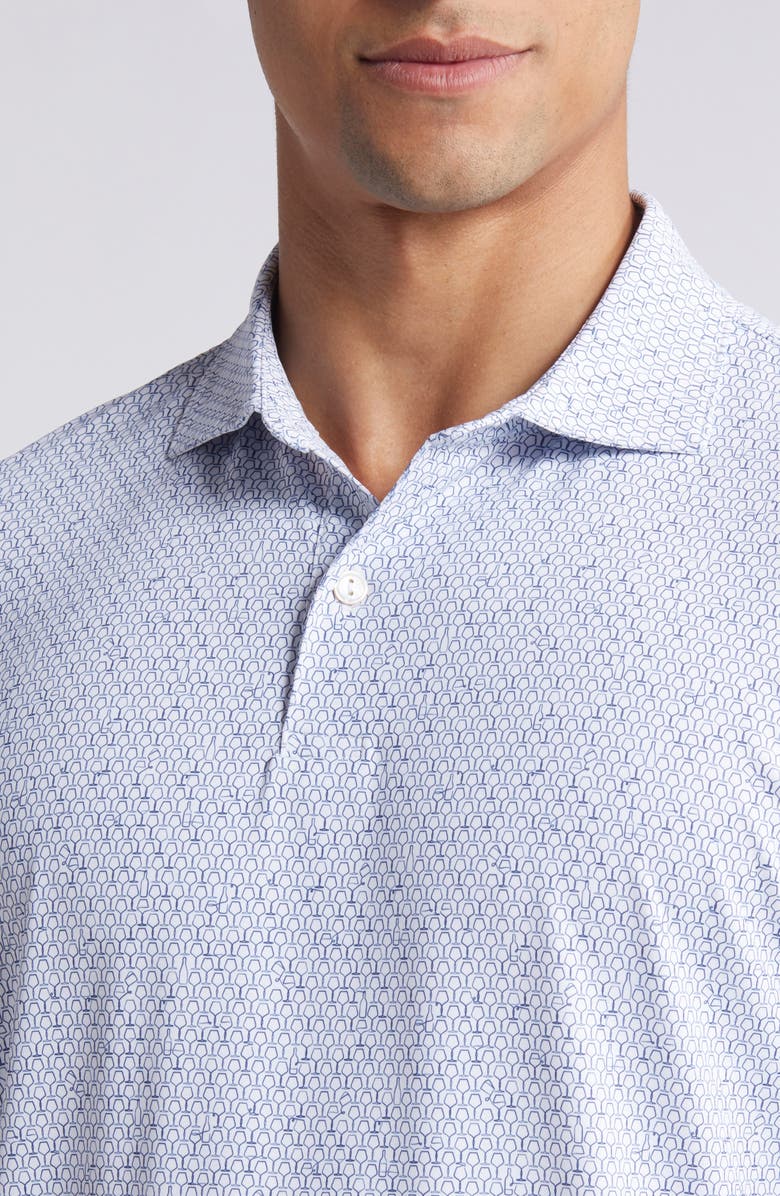 Peter Millar Crown Crafted Staccato Geo Print Performance Golf Polo, Alternate, color, 
