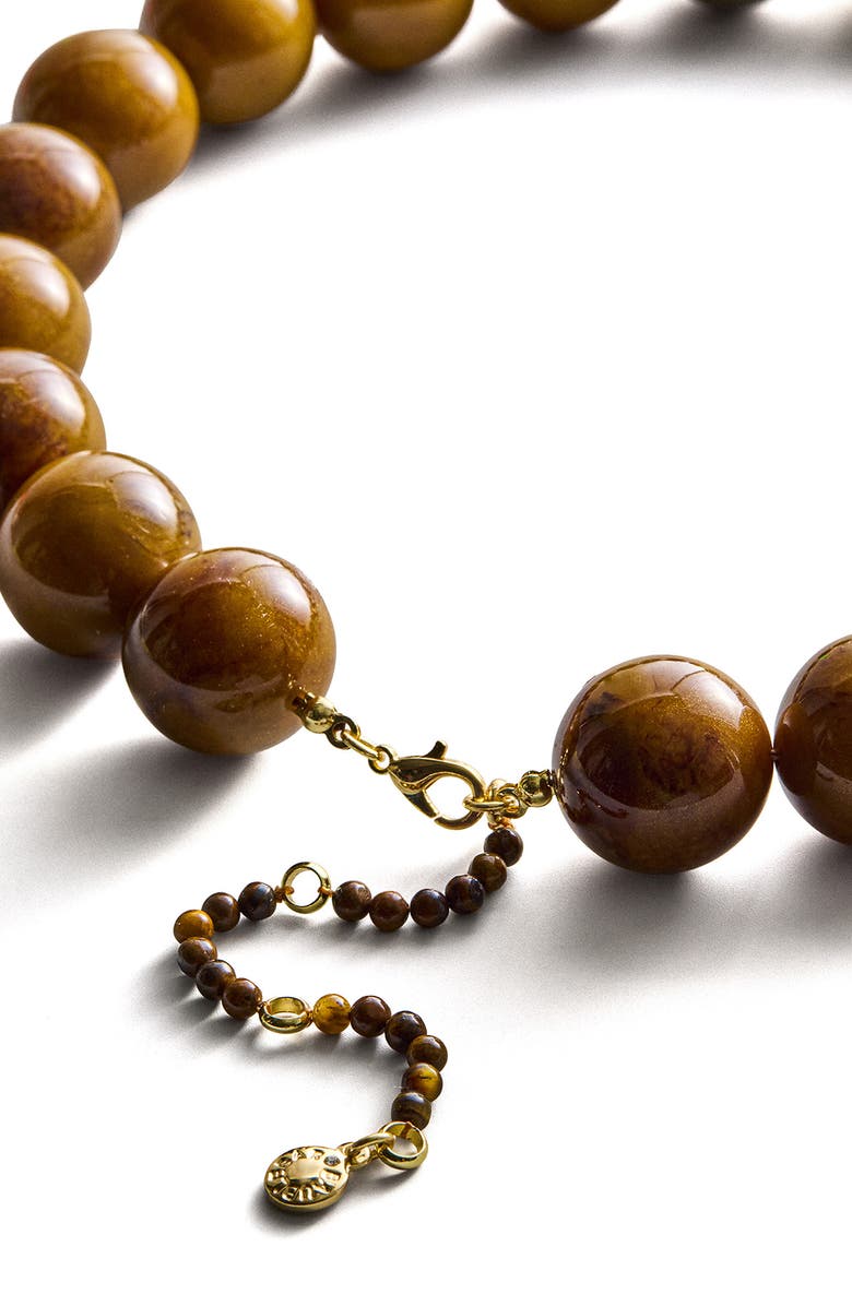 BaubleBar Jane Beaded Necklace, Alternate, color, Brown