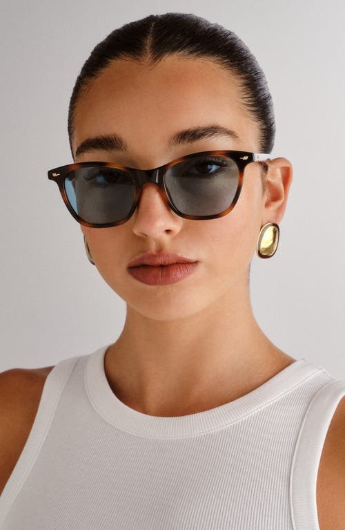 Le Specs Nonsensical 52mm D-frame Sunglasses In Dark Tort/aqua Blue Mono