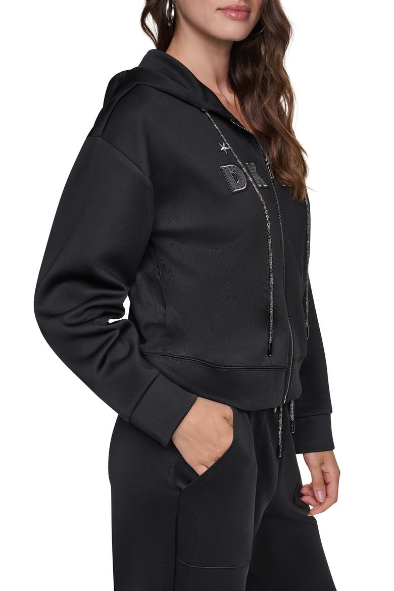 Logo Appliqué Hoodie, Alternate, color, BLACK