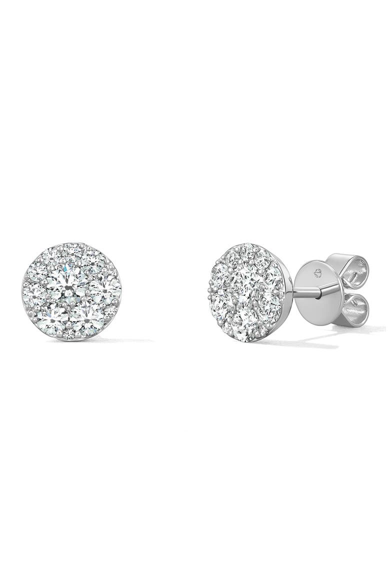 Tessa Circle Stud Earrings, Main, color, 1.00 CTW WHITE GOLD/ DIAMOND