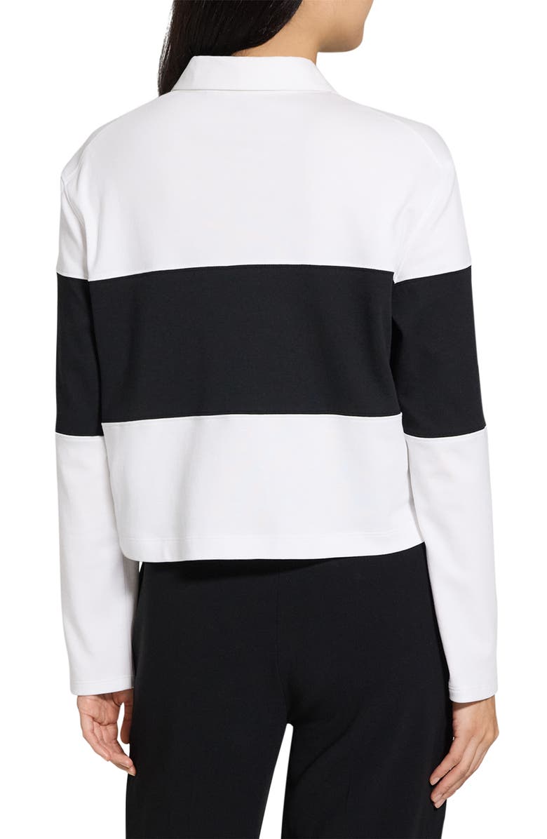 Theory Long Sleeve Crop Rugby Polo, Alternate, color, 