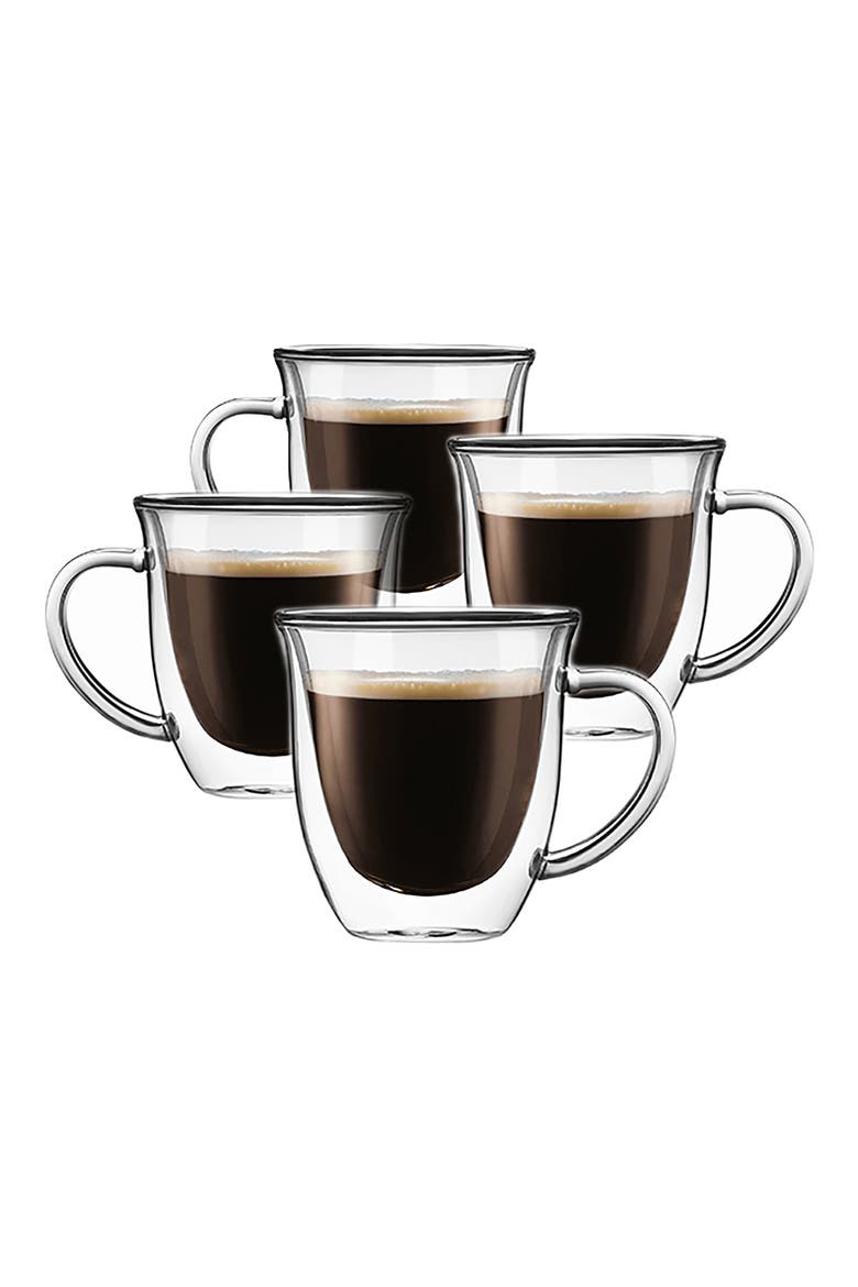 Serene Drinking Mugs - Set of 4, Main, color, CLEAR