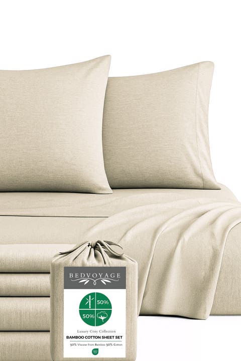 Melange Viscose Cotton Blend Breathable Bed Sheets