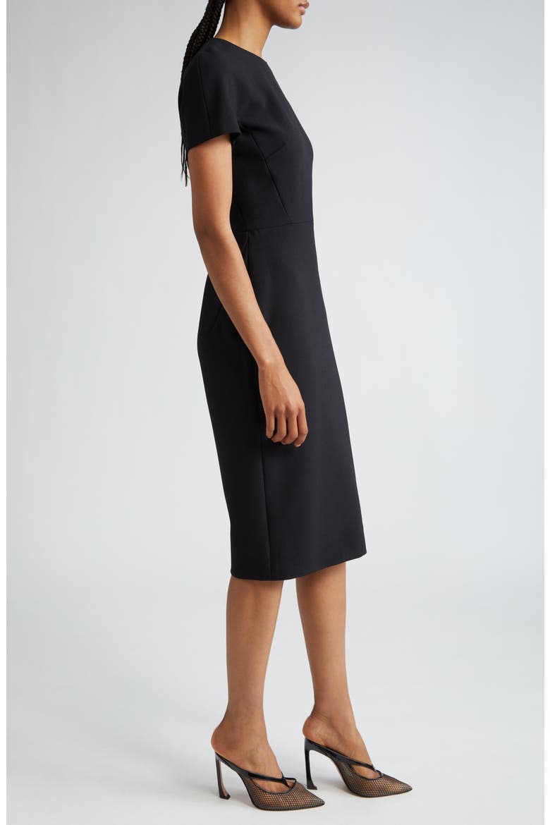 Crepe Sheath Dress, Alternate, color, BLACK