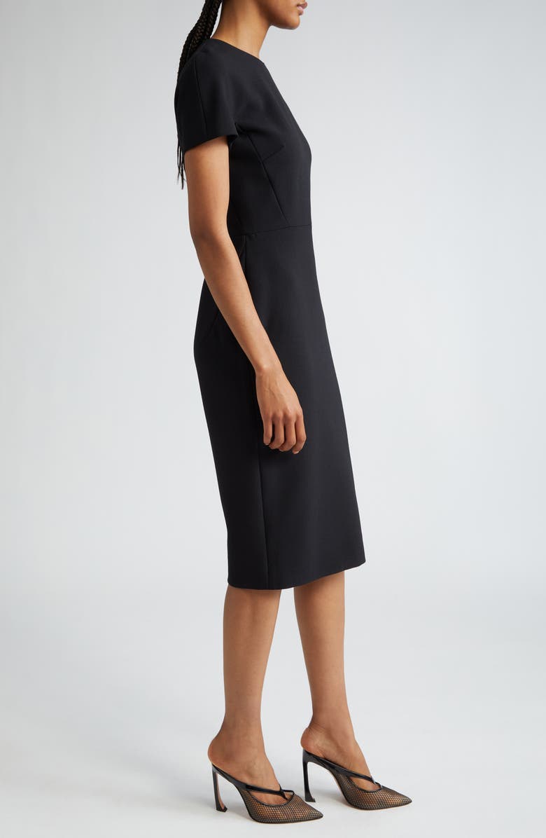 Victoria Beckham Crepe Sheath Dress, Alternate, color, Black