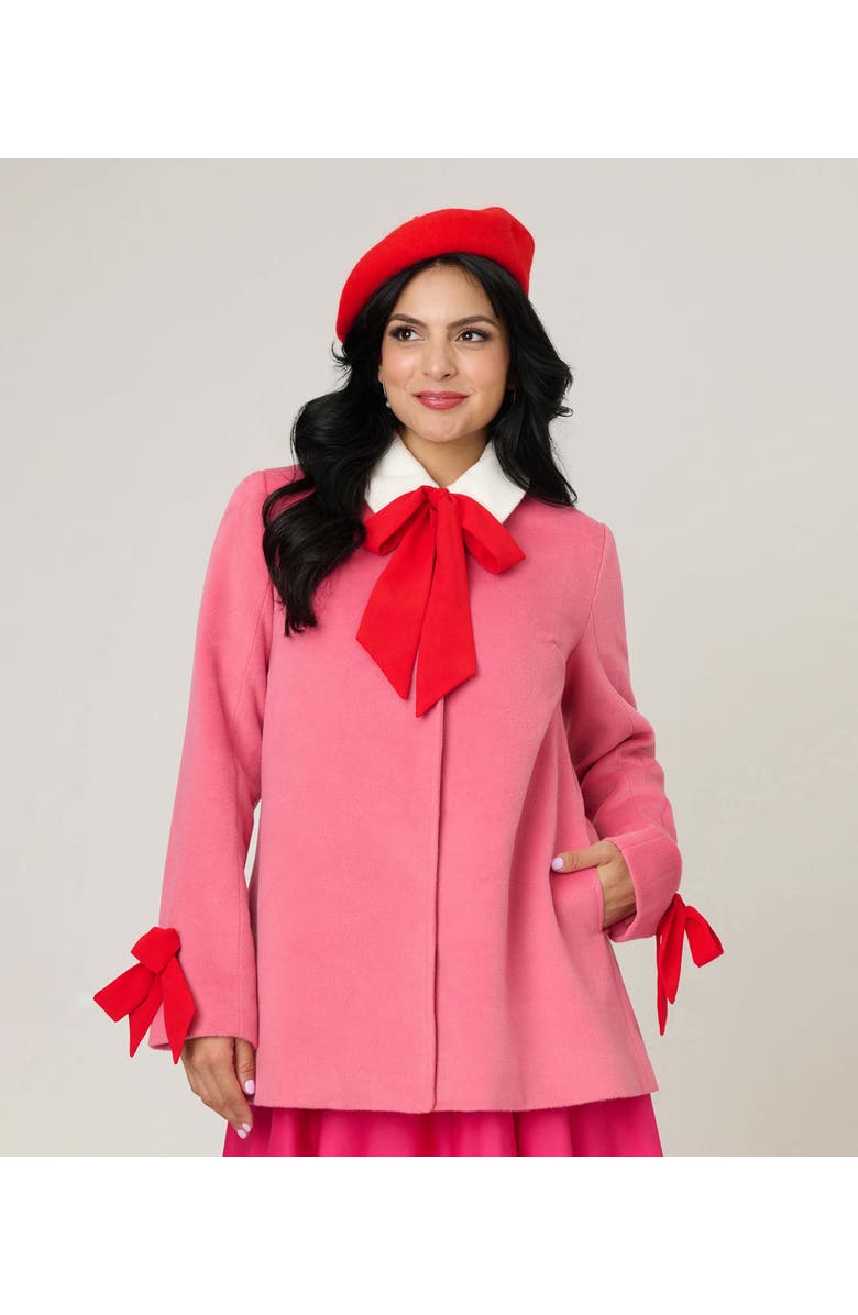 Unique Vintage Bow Topper Coat, Alternate, color, Pink W/Bows