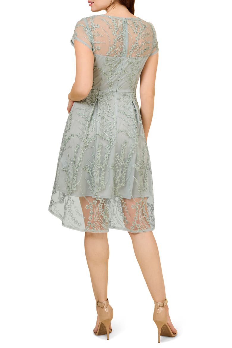 Sequin Embroidered Fit & Flare Dress, Alternate, color, ICY SAGE