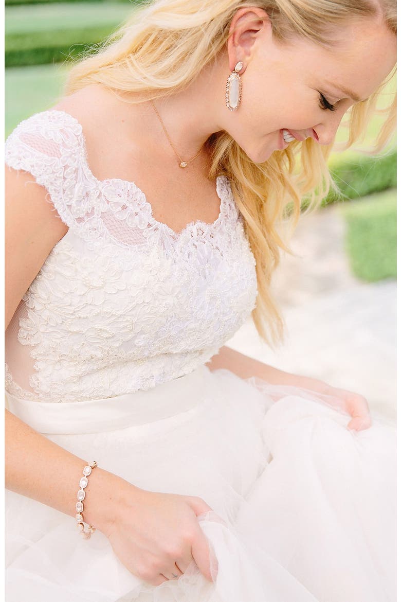 'Cole' Crystal Line Bracelet, Alternate, color, IVORY MOP/ ROSE GOLD
