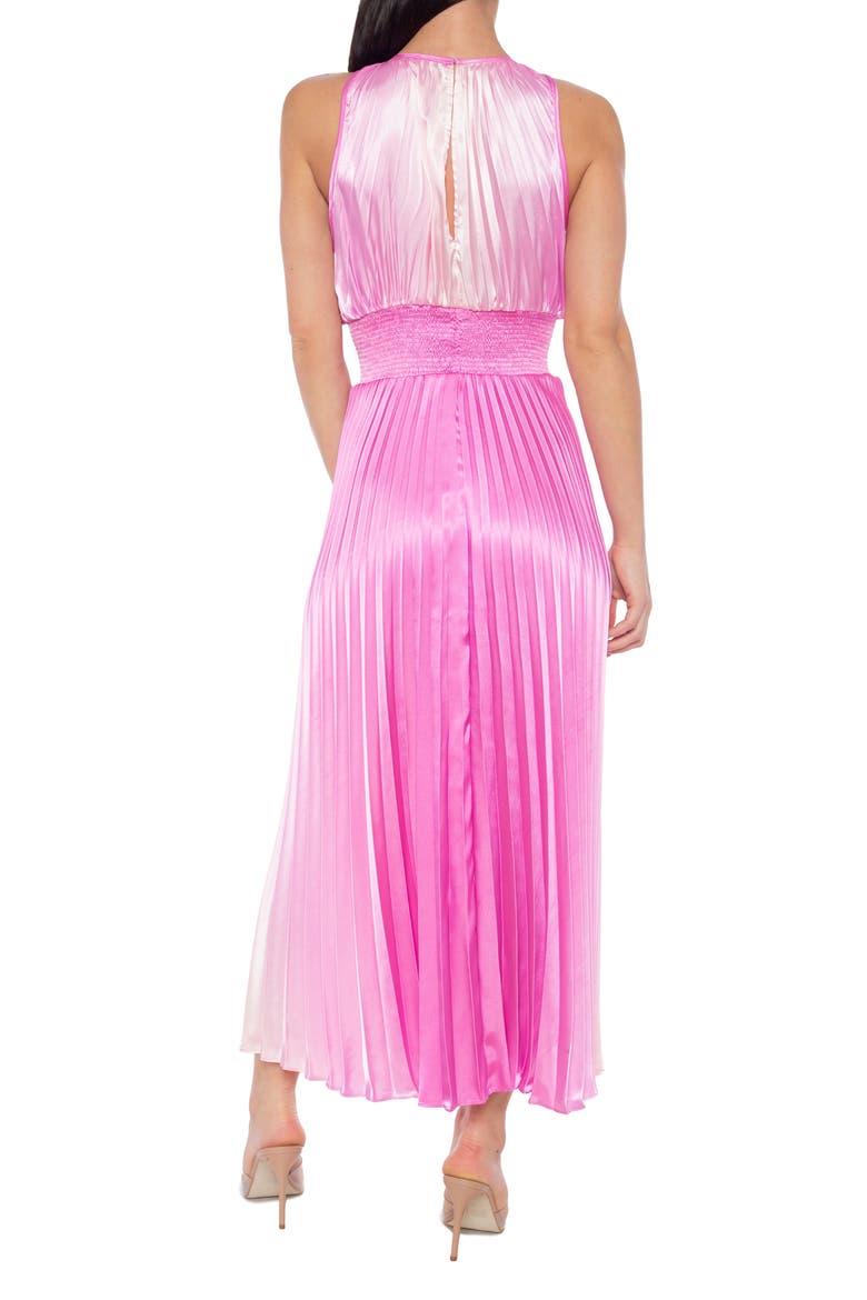 Sleeveless Pleated Maxi Dress, Alternate, color, PINK / PEACH