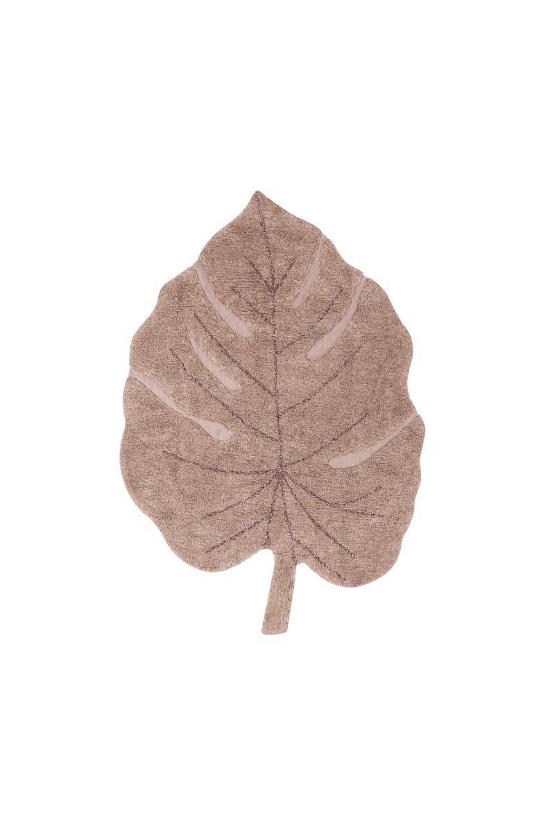 Lorena Canals Washable Rug Monstera, Main, color, Pink