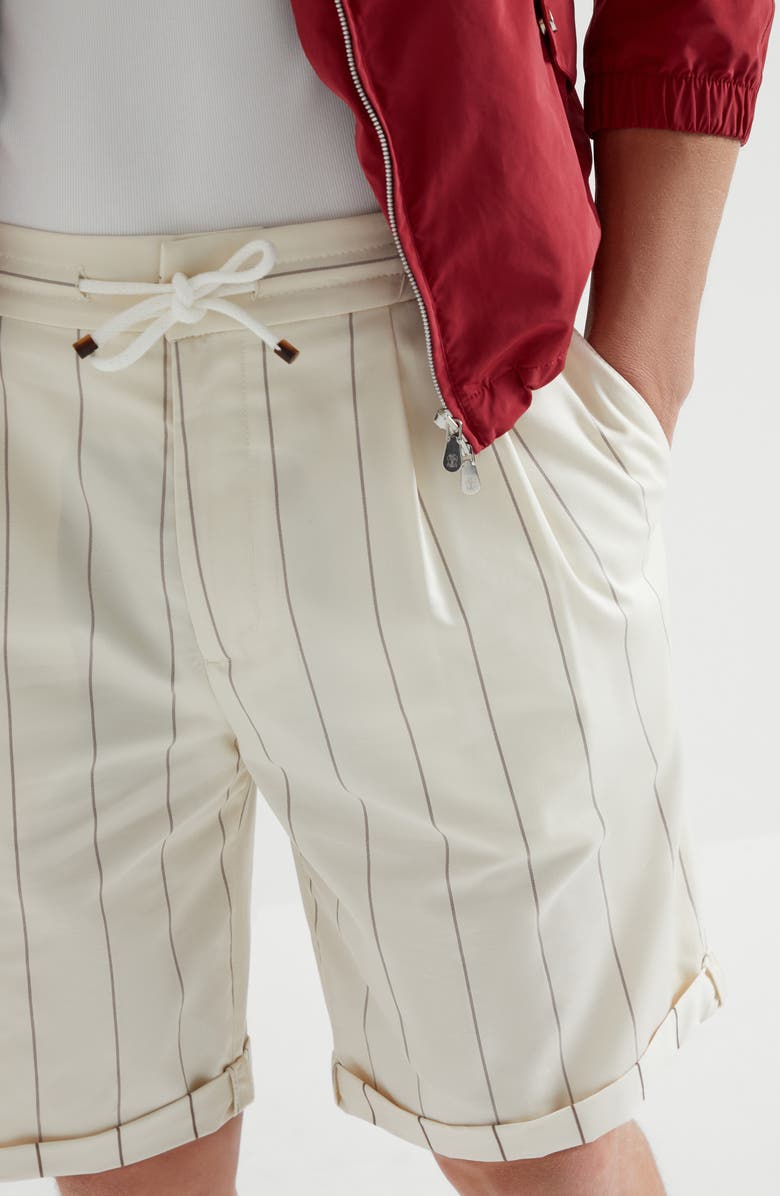 Brunello Cucinelli Chalk stripe Bermuda shorts, Alternate, color, 