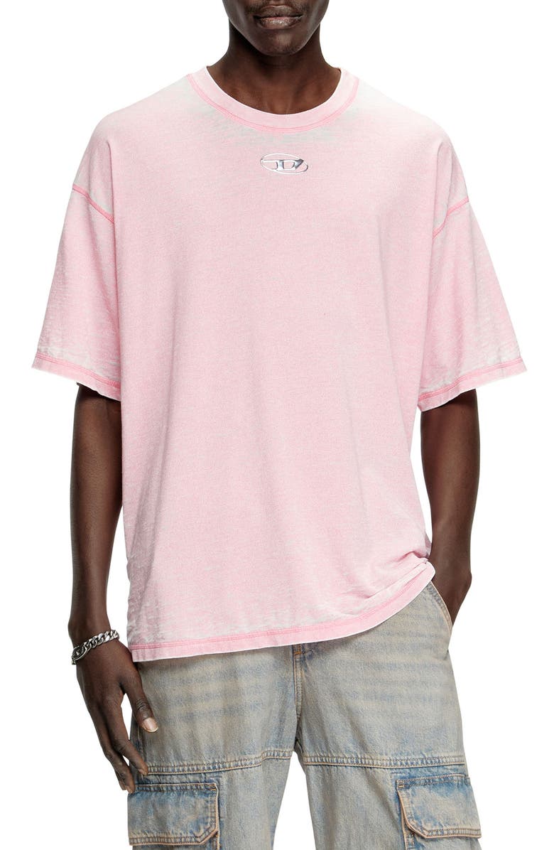 DIESEL<sup>®</sup> Relaxed Fit Cotton Blend T-Shirt, Main, color, Pink