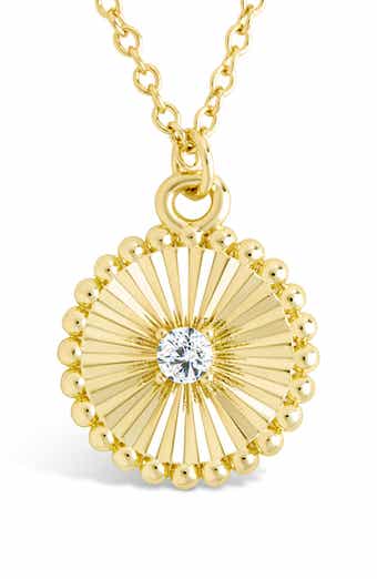 Sterling Forever Candiace Coin CZ Pendant Necklace