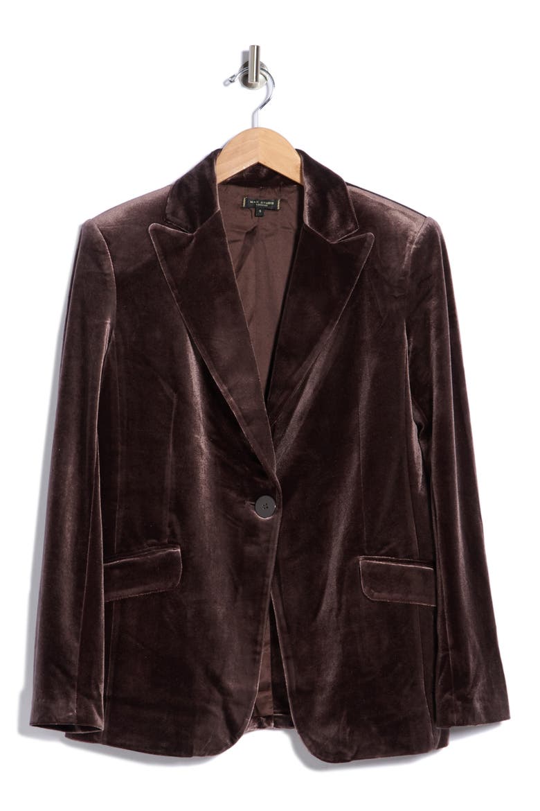 Velvet Blazer, Main, color, CHOCOLATE