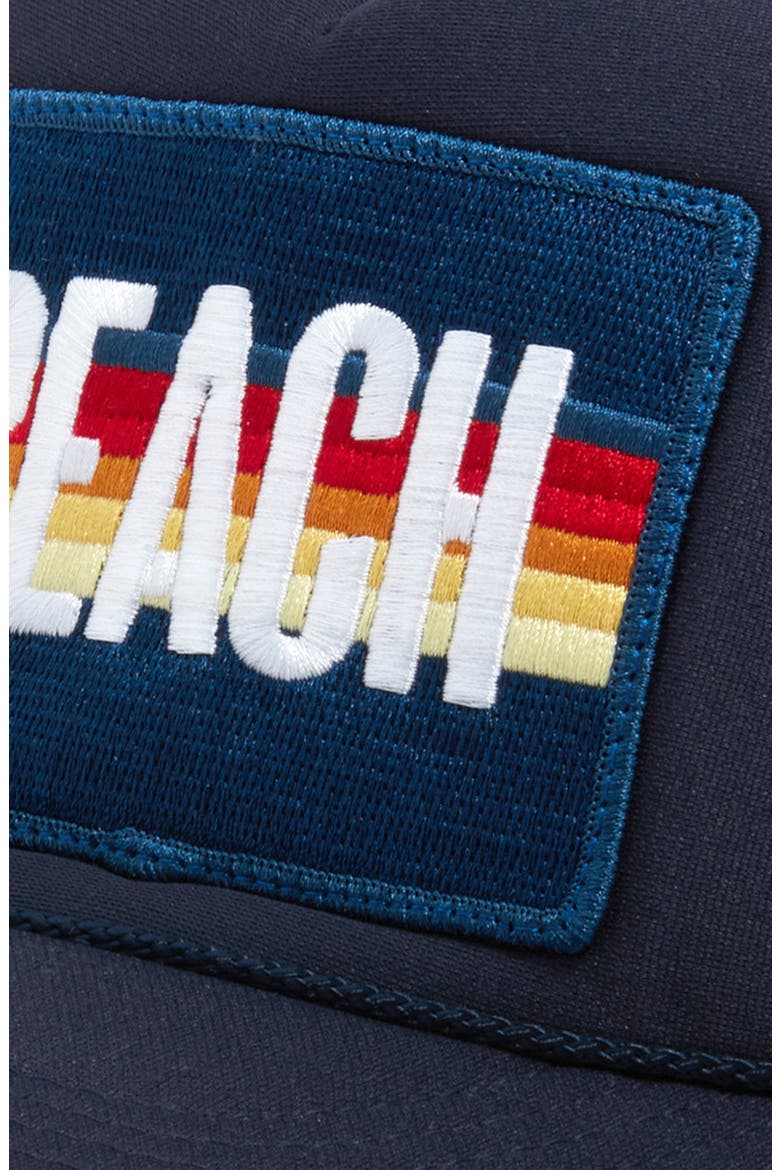 Beach Patch Trucker Hat, Alternate, color, NAVY