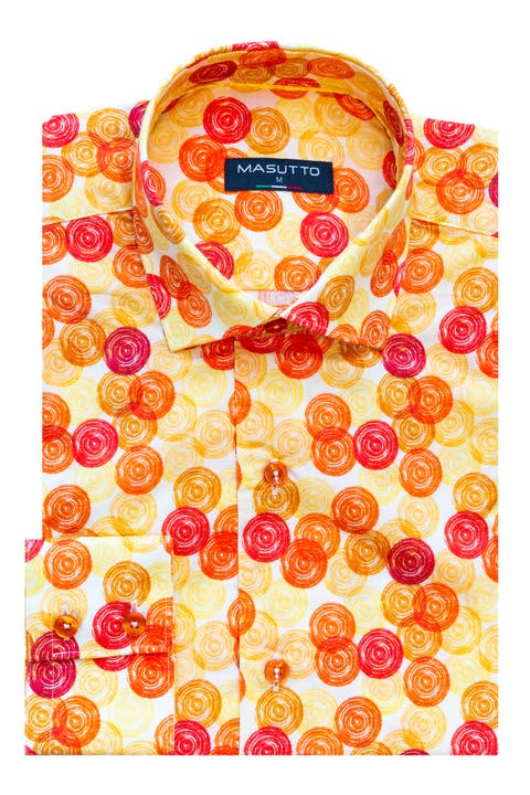 Josh Print Button-Up Long Sleeve Shirt