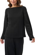 Trina Turk Sarese Long Sleeve Boat Neck Top
