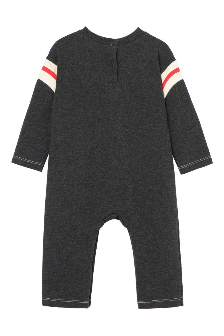 Little Dipper Glow in the Dark Cotton Romper, Alternate, color, DARK GREY HEATHER