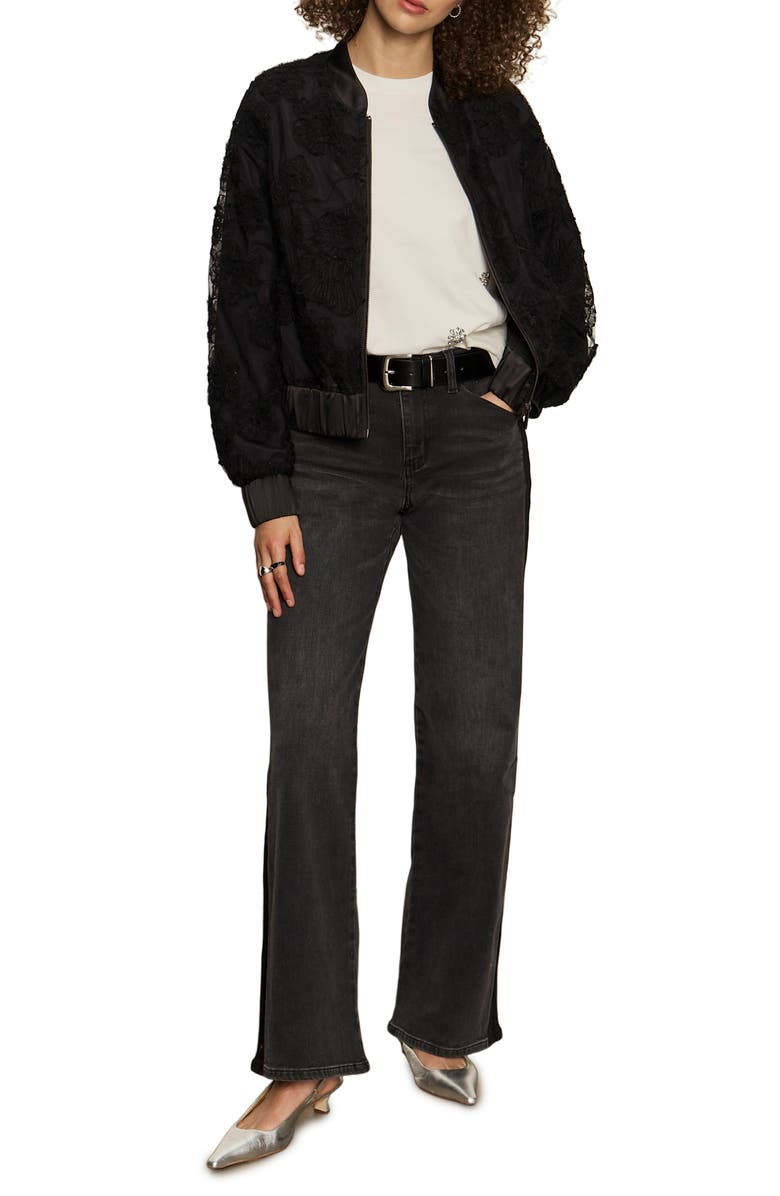 Sanctuary Rosy Party Bomber Jacket, Alternate, color, Black