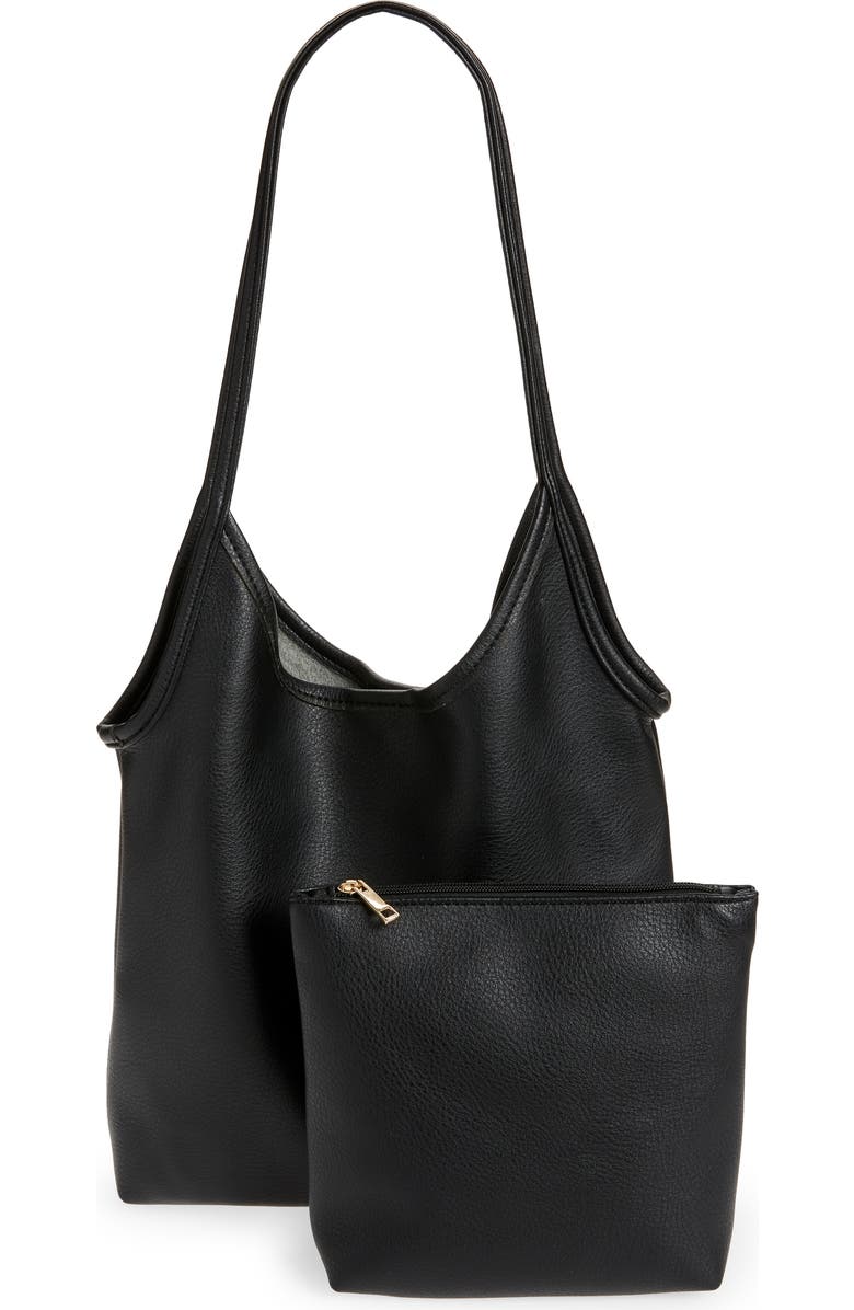 Street Level Slouchy Faux Leather Tote, Alternate, color,