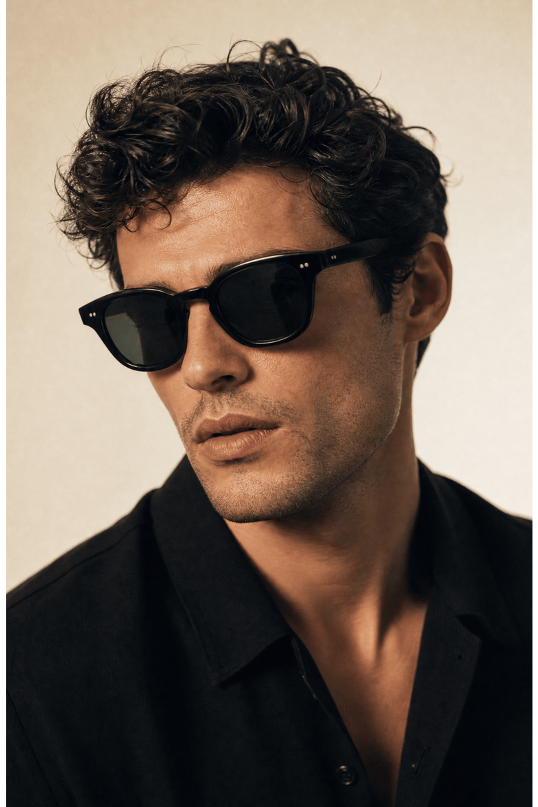 Jamie 46mm Acetate Sunglasses, Alternate, color, Black