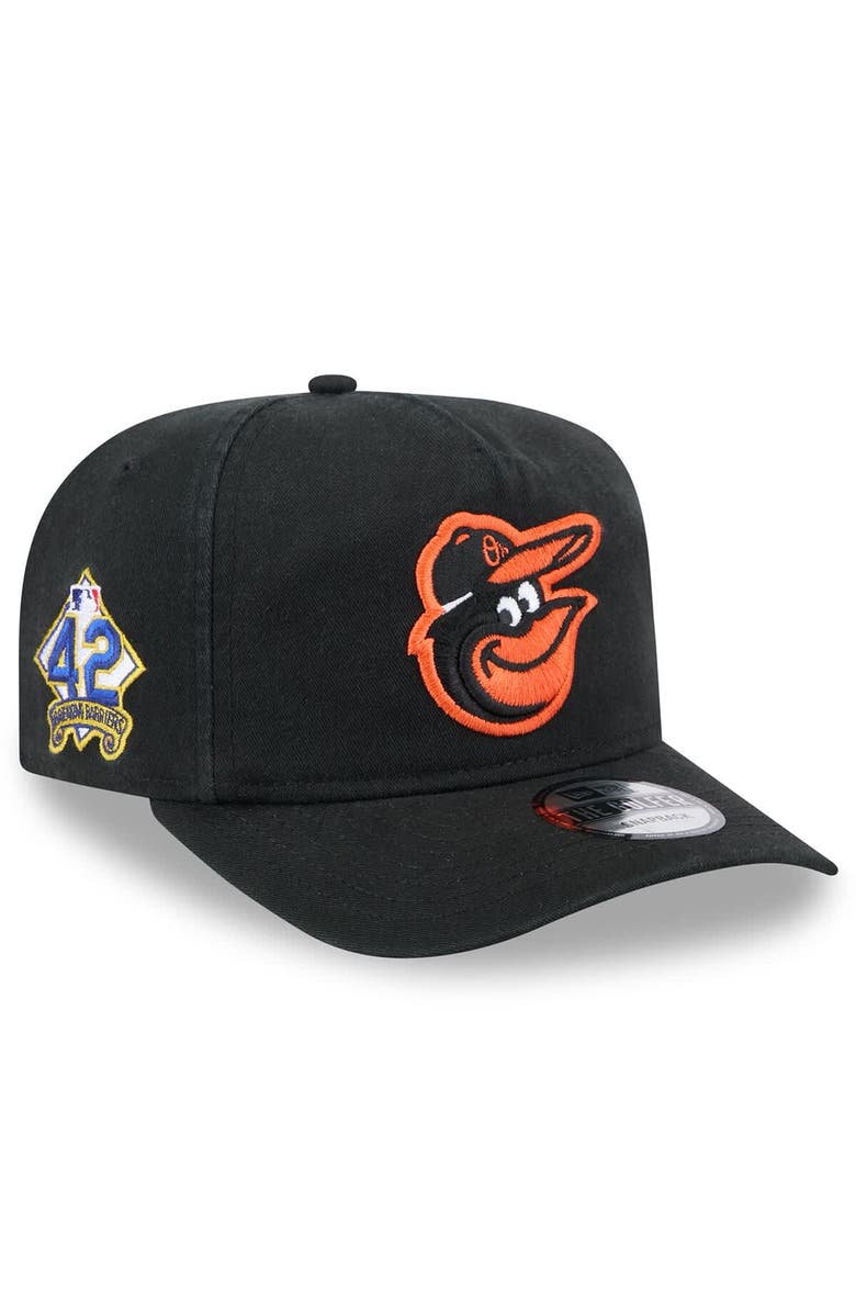 New Era Men's New Era Black Baltimore Orioles 2025 Jackie Robinson Day Golfer Adjustable Hat, Main, color, Black
