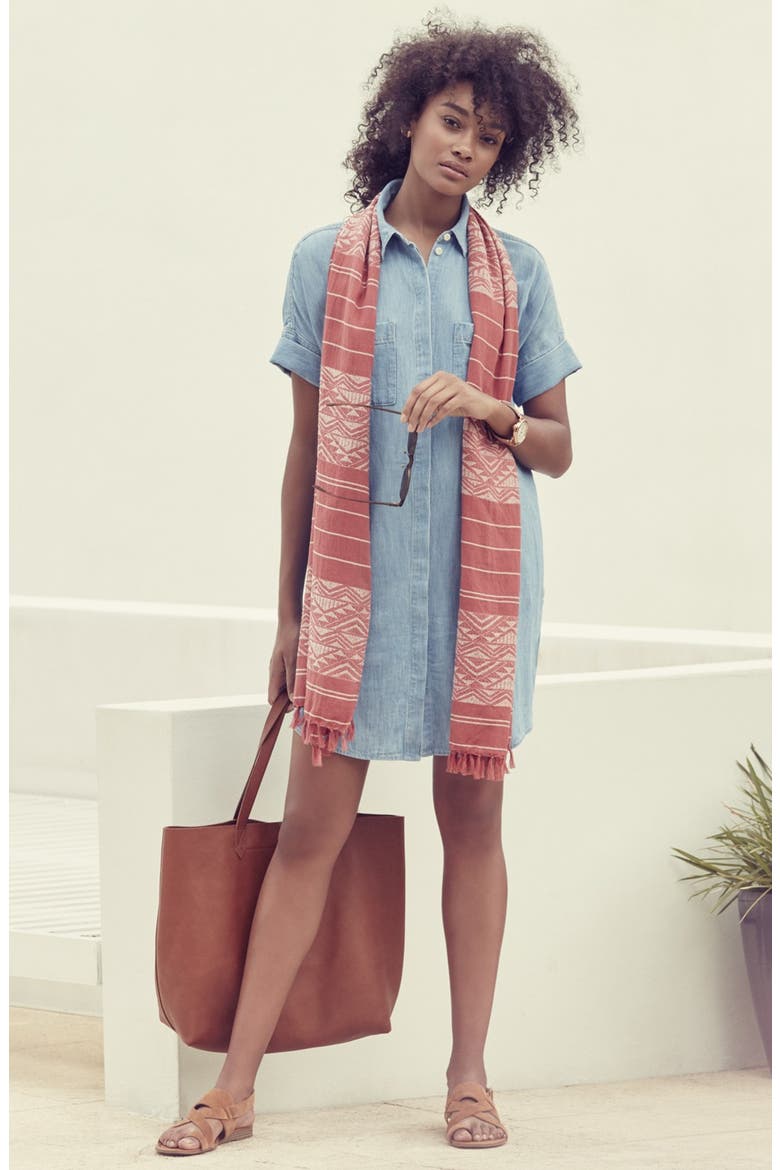 'Courier' Denim Shirtdress, Alternate, color, KIERAN WASH