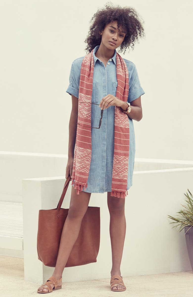 Madewell 'Courier' Denim Shirtdress, Alternate, color, 