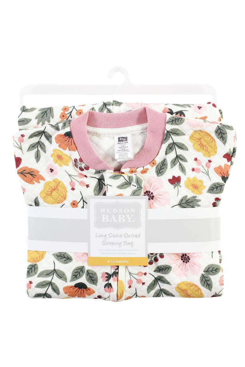 Premium Quilted Long Sleeve Sleeping Bag and Wearable Blanket, Alternate, color, Fall Botanical