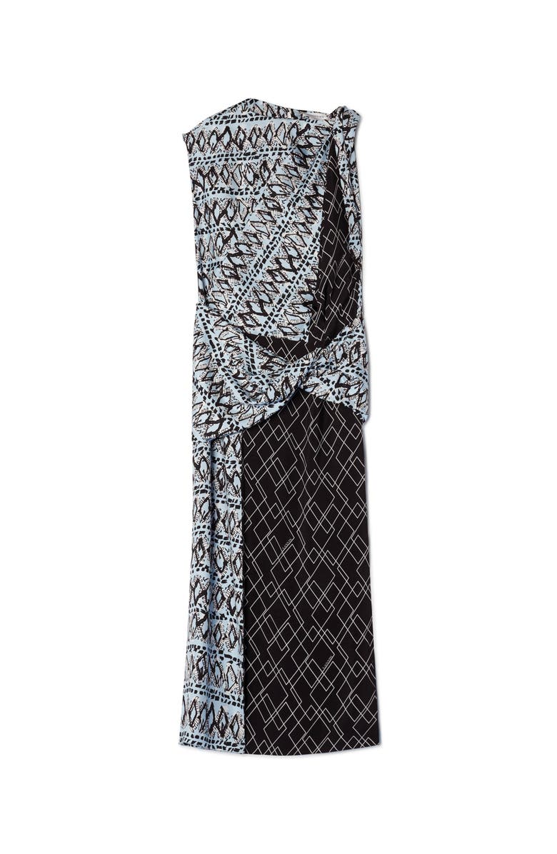 Lanvin Printed Silk Patchwork Dress, Alternate, color, Blue