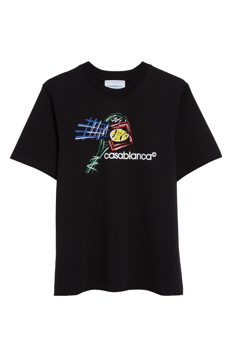 Casablanca Croquis de Tennis Organic Cotton Graphic T-Shirt, Alternate, color,