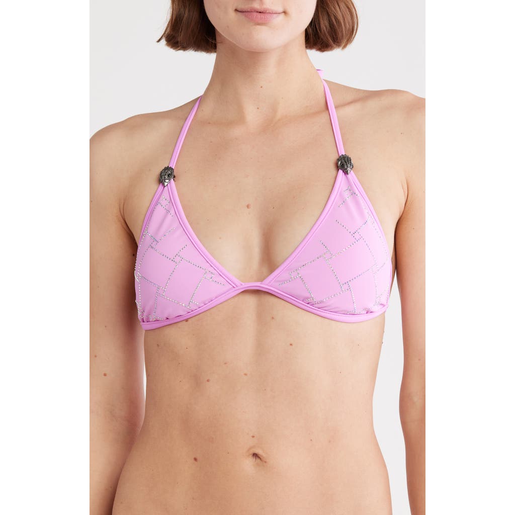 KURT GEIGER KURT GEIGER LONDON QUILTED RHINESTONE BIKINI TOP