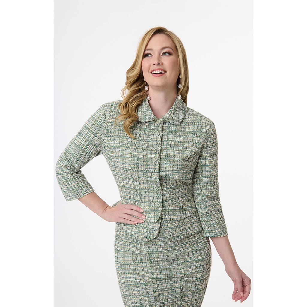 UNIQUE VINTAGE UNIQUE VINTAGE BOUCLE PEPLUM JACKET