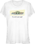 Star Wars: The Mandalorian and Grogu Junior's Star Wars The Mandalorian and Grogu Too Cute To Get Caught  Graphic T-Shirt