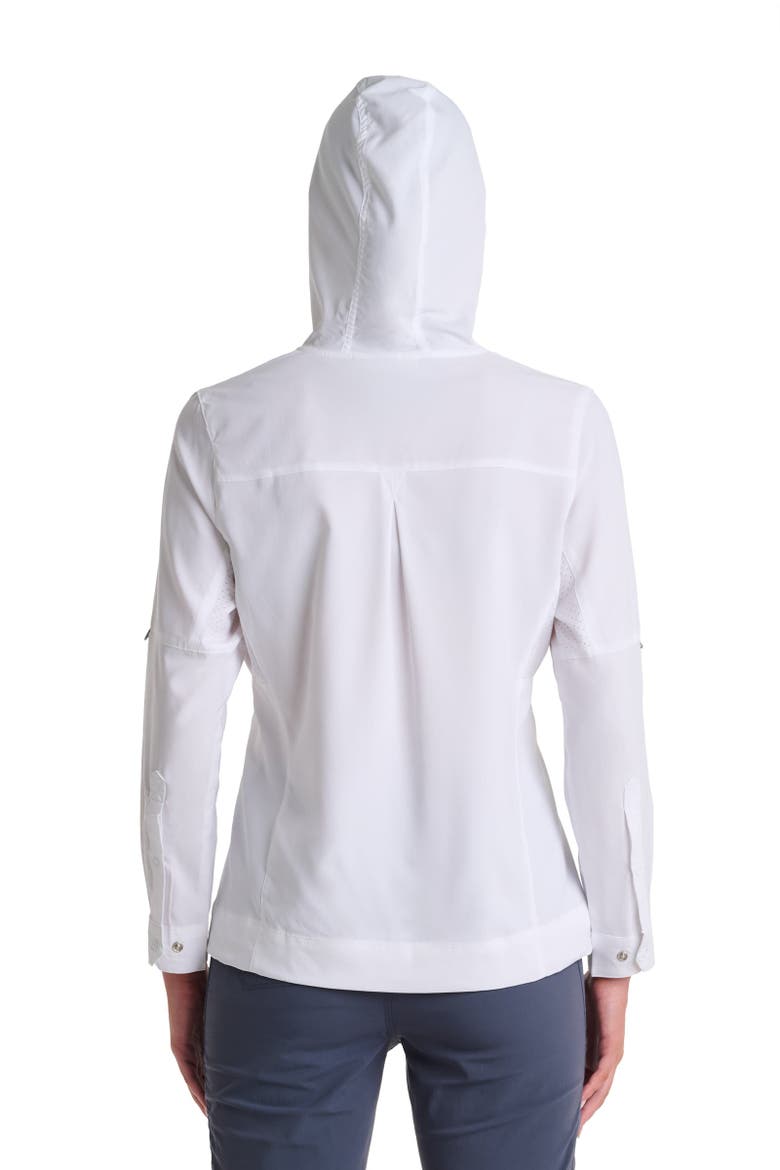 Women's Sea Spray Henley Hoodie, UPF 50+ Sun Protection, Alternate, color, White