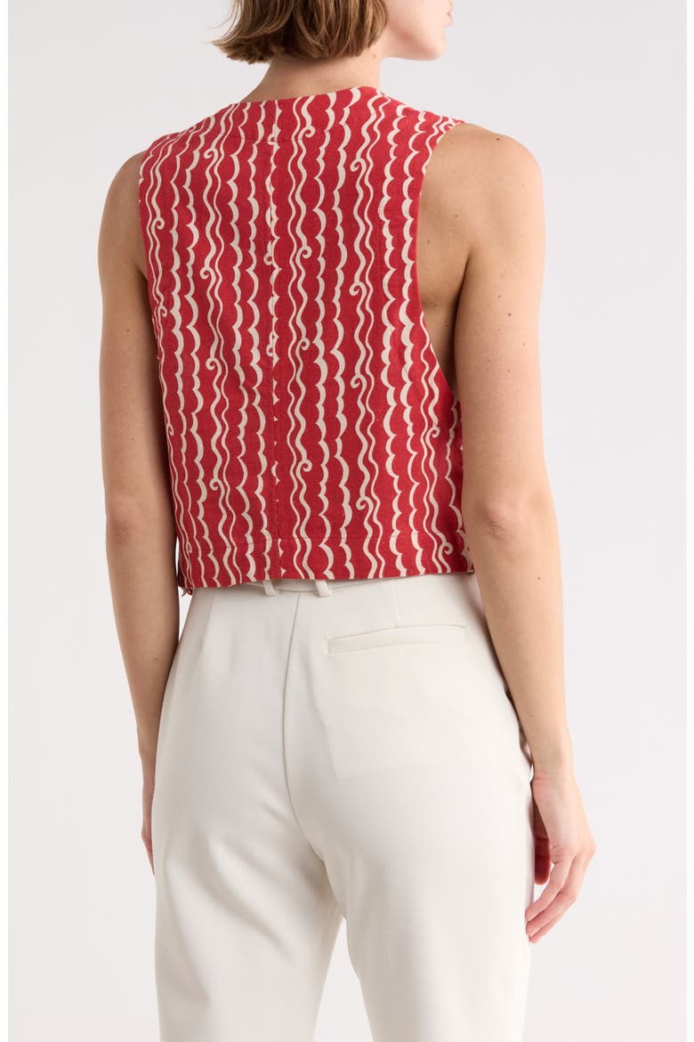Button Front Cotton Vest, Alternate, color, RED ATLANTICA