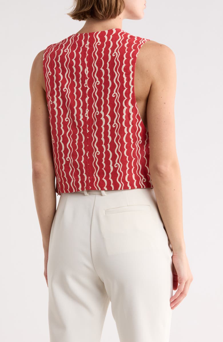 DRESS TO Button Front Cotton Vest, Alternate, color, Red Atlantica