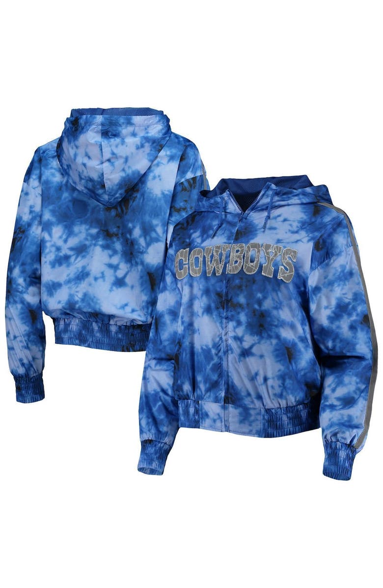 Mitchell & Ness Women's Mitchell & Ness Navy Dallas Cowboys Galaxy Full-Zip Windbreaker Hoodie Jacket, Alternate, color, Navy