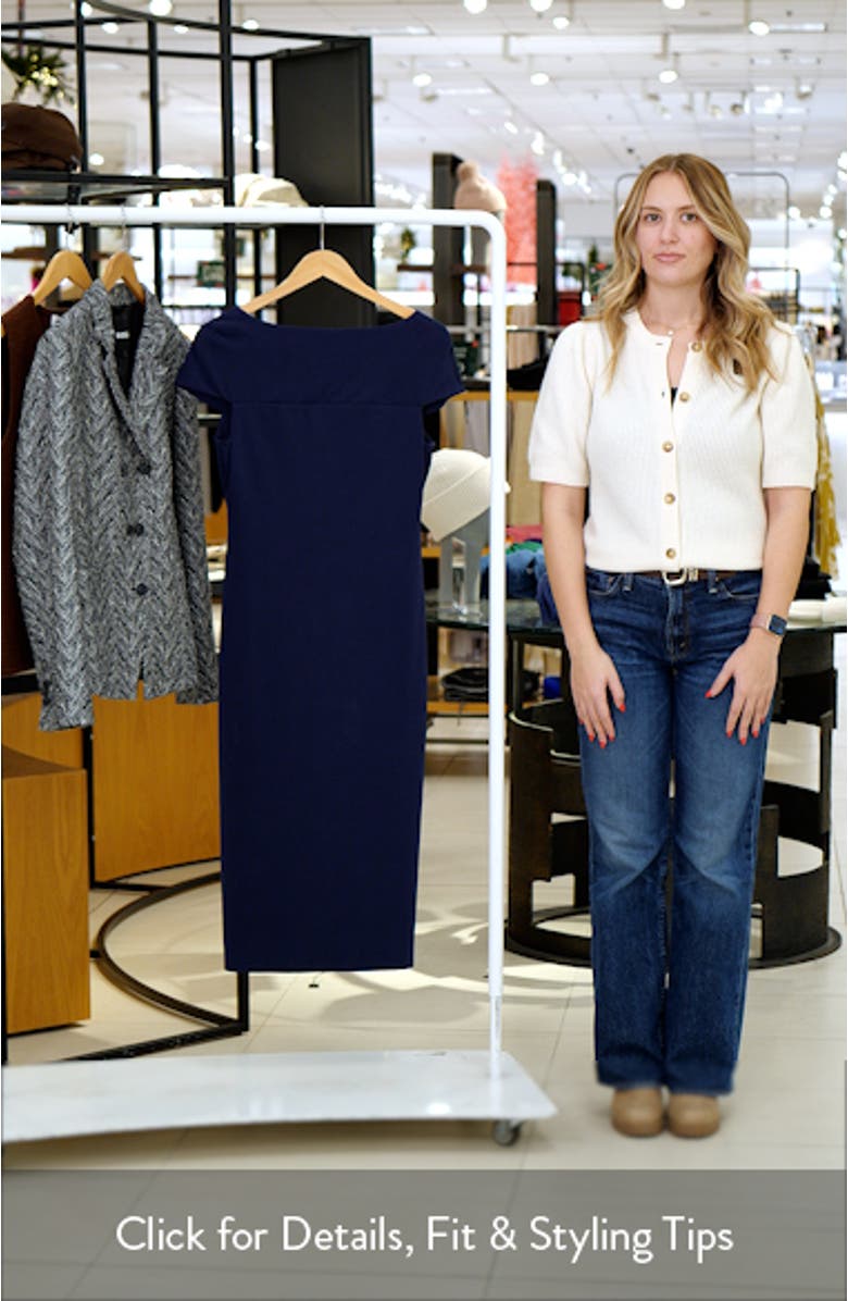 Cap Sleeve Midi Sheath Dress, sales video thumbnail