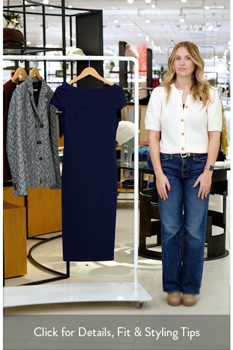 Cap Sleeve Midi Sheath Dress video