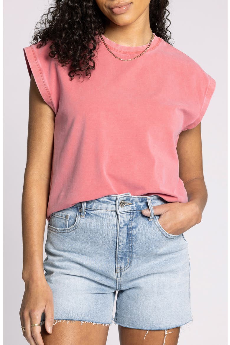 Juno Stretch Cotton Tank Top, Main, color, SLATE ROSE